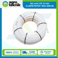 SELANG PE 16 MM 2 LAPIS PUTIH HITAM 1 ROL